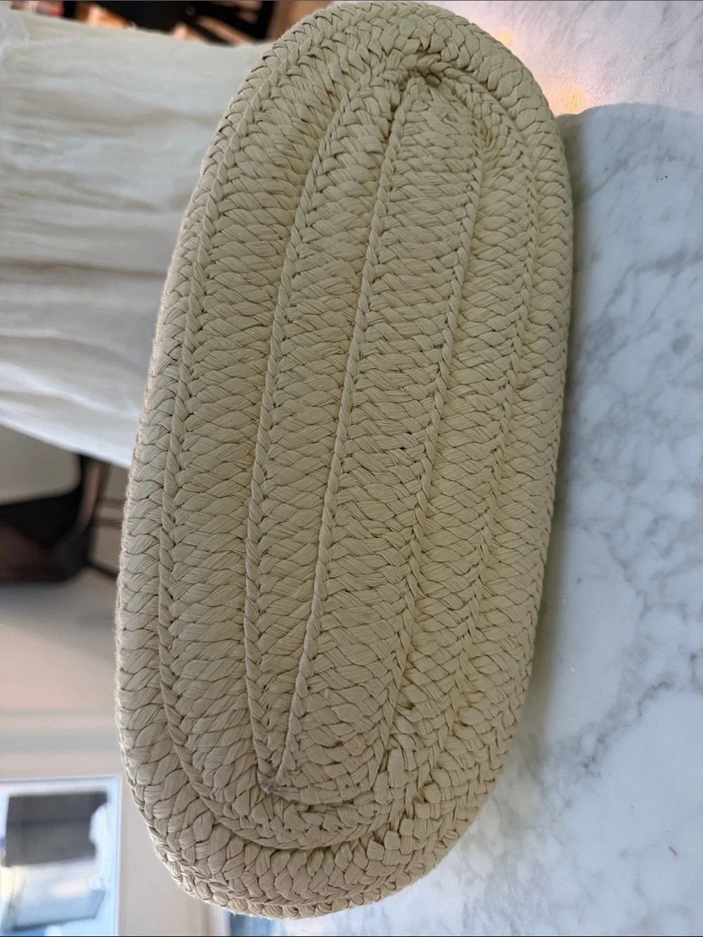 Altru Bone & Ivory Straw Tote.   NWOT